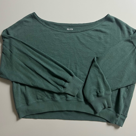 Hollister Easy Off The Shoulder Sweatshirt, Green, Size XL - Picture 1 of 8